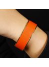 Bracelet manchette "OSLO" Émail orange finition dorée