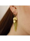 Boucles d'oreilles acier dorées à l'or fin et resine