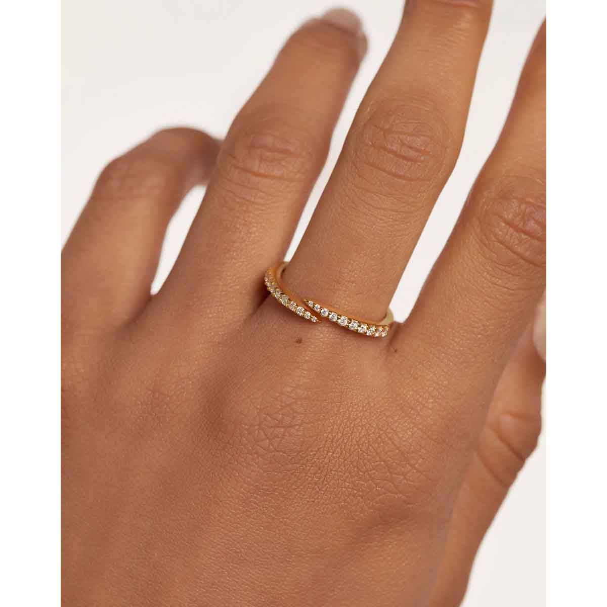 PDPAOLA Bague en argent plaqué or - Embrace - AN01-805 PDPAOLA Bague en argent plaqué or - Embrace - AN01-805