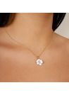 Pendentif "Orchidée" Or Jaune et Email