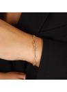 Bracelet or bicolore "feuillage twisté"
