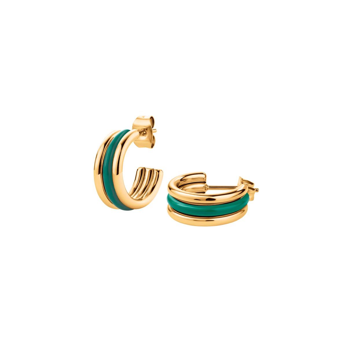 Boucles d'oreilles Rosefield "Emerald Triple Hoops Gold" Acier doré - JEETG-J716 Boucles d'oreilles Rosefield "Emerald Triple Hoops Gold" Acier doré - JEETG-J716