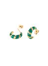 Boucles d'oreilles Rosefield "Emerald Croissant Hoops Gold" Acier doré- JEECG-J717