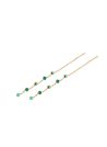 Boucles d'oreilles Rosefield "Emerald Dotted Theader Earrings Gold" Acier doré- JEETG-J722