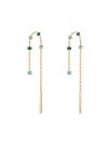 Boucles d'oreilles Rosefield "Emerald Dotted Theader Earrings Gold" Acier doré- JEETG-J722