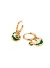 Boucles d'oreilles Rosefield "Emerald Wavey Coin Hoops Gold" Acier doré- JEEWG-J725