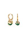 Boucles d'oreilles Rosefield "Emerald Wavey Coin Hoops Gold" Acier doré- JEEWG-J725