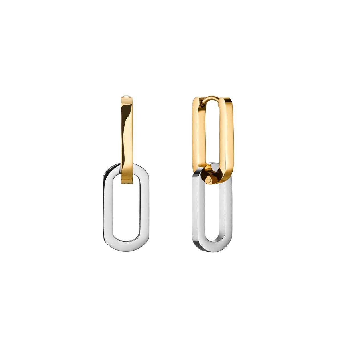 Boucles d'oreilles Rosefield "Duotone Link Hoops Gold" Acier doré- JEDLG-J712 Boucles d'oreilles Rosefield "Duotone Link Hoops Gold" Acier doré - JEDLG-J712