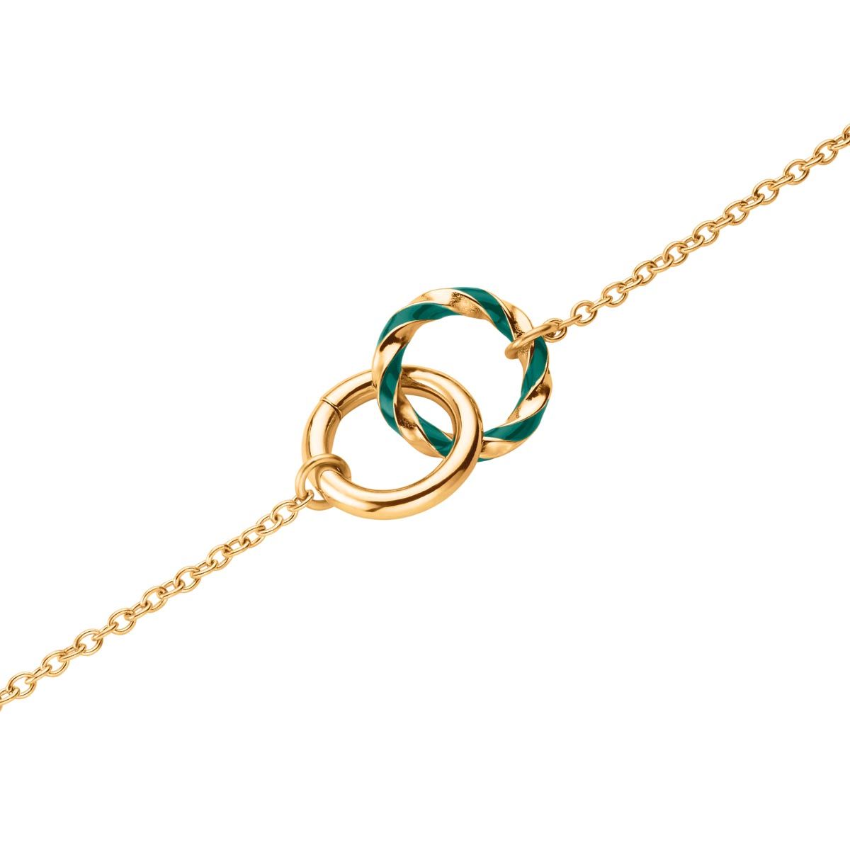 Bracelet Rosefield "Emerald Duo Bracelet Gold" Acier doré- JBEDG-J715 Bracelet Rosefield "Emerald Duo Bracelet Gold" Acier doré - JBEDG-J715