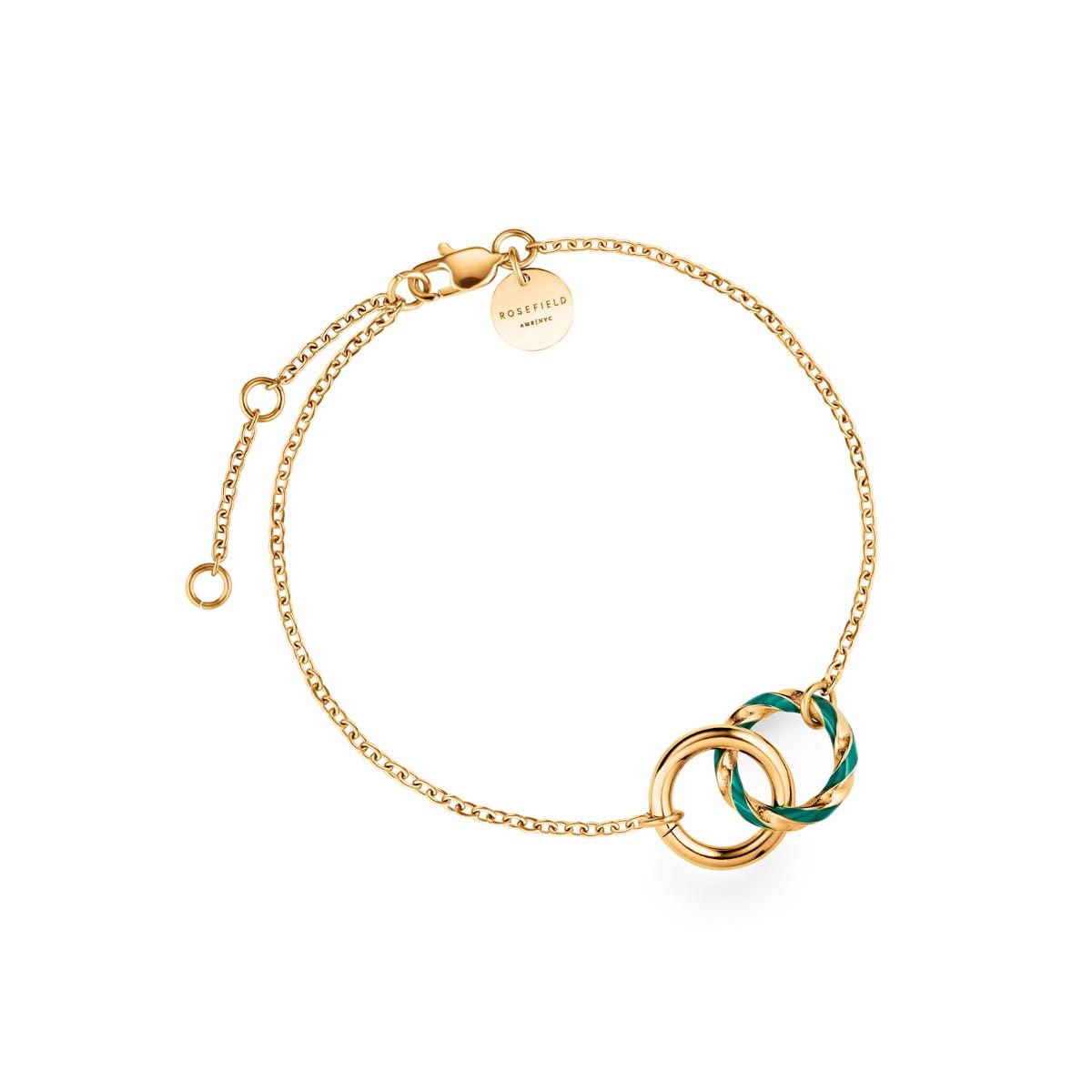 Bracelet Rosefield "Emerald Duo Bracelet Gold" Acier doré  - JBEDG-J715
