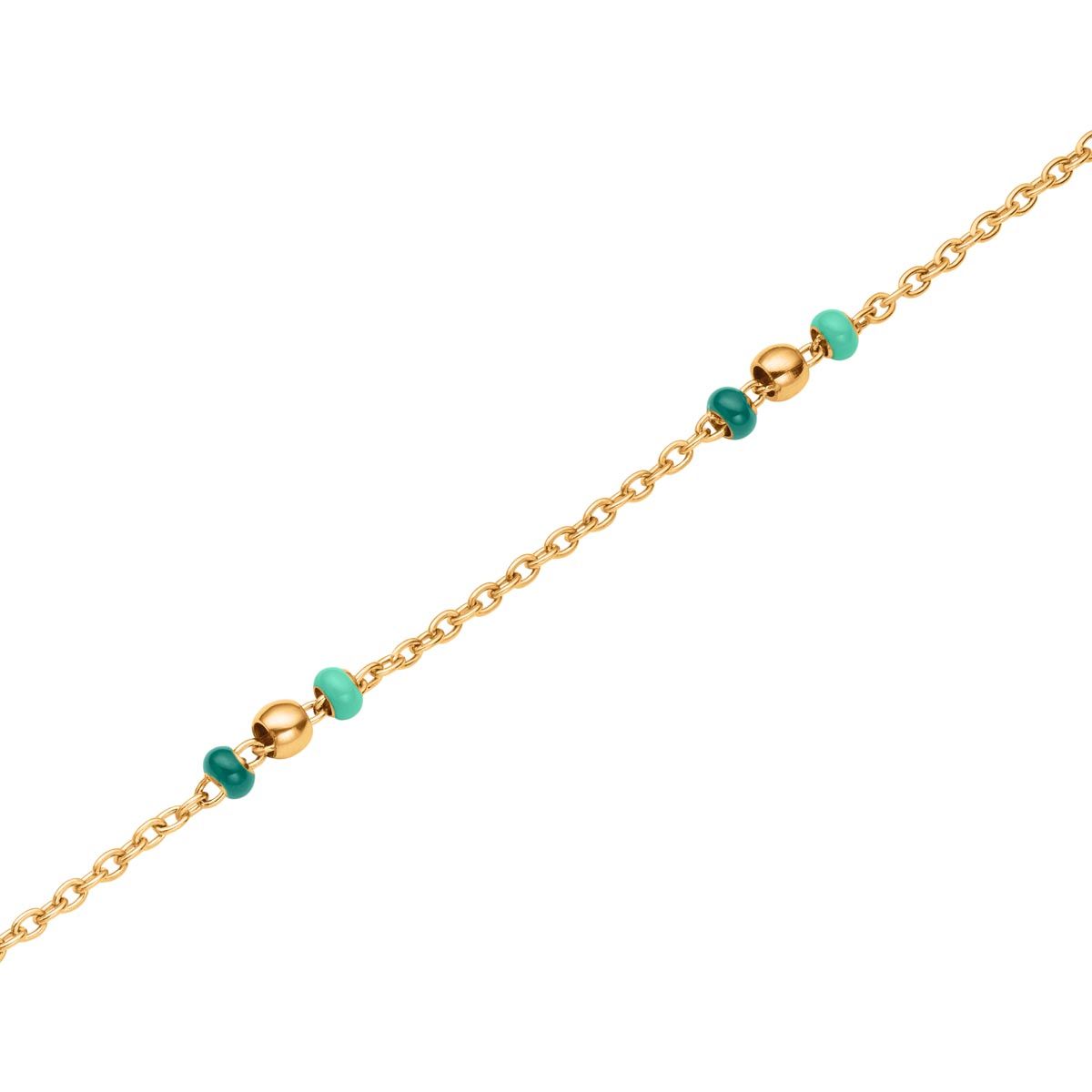 Bracelet Rosefield "Emerald Dotted Bracelet Gold" Acier doré  - JBEDG-J720