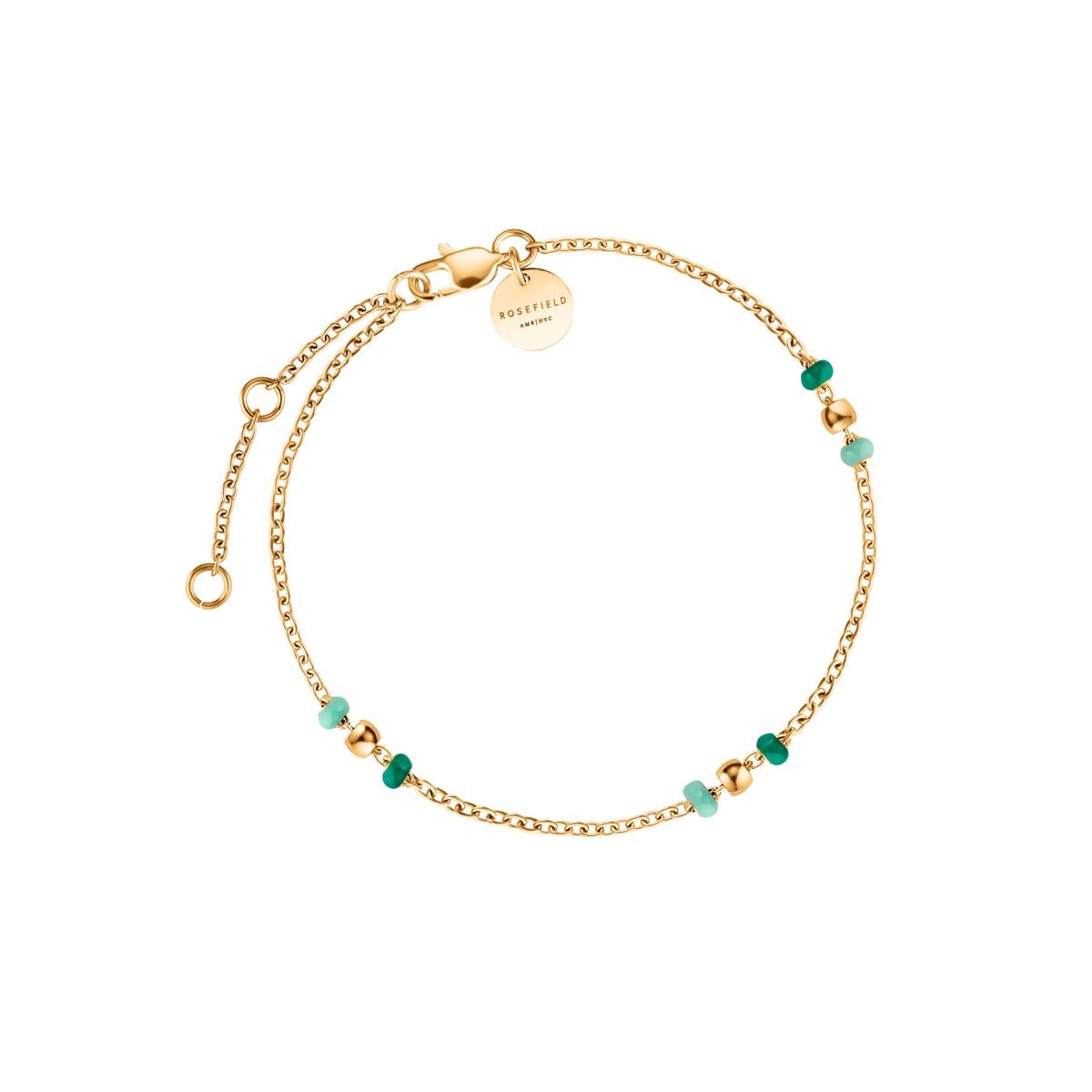 Bracelet Rosefield "Emerald Dotted Bracelet Gold" Acier doré  - JBEDG-J720