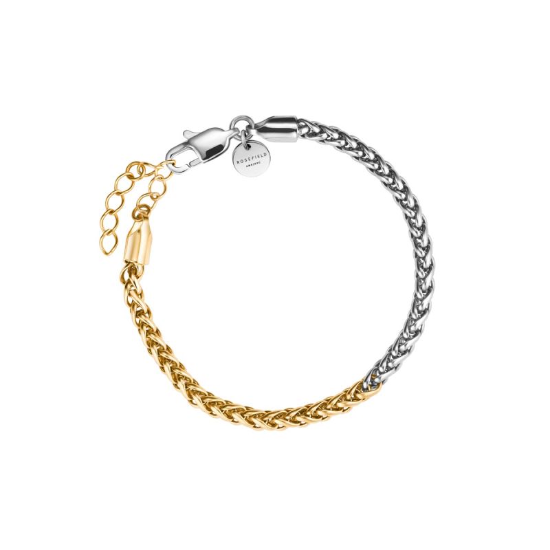 bracelet rosefield "duotone herringbone bracelet gold" acier doré  - jbdhg-j704