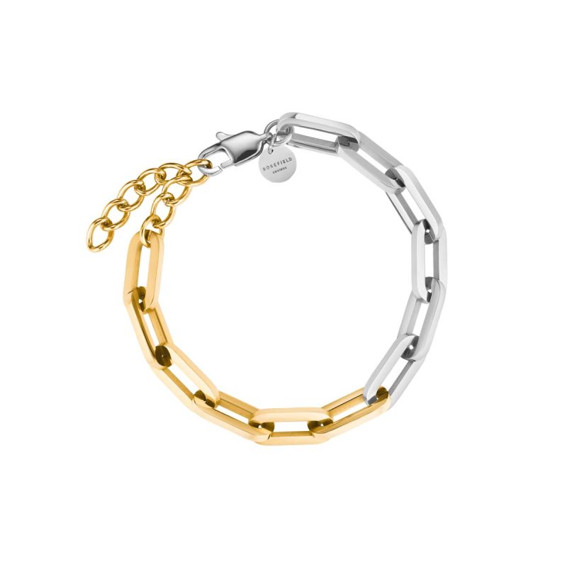 bracelet rosefield "duotone chain bracelet gold" acier doré  - jbdcg-j708