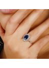 Bague "Soleil Bleu" Or, Saphir et Topazes