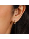 Boucles d'oreilles "Feuillette" Or jauneet zirconium