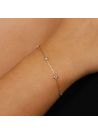 Bracelet Or jaune 375/1000 et zirconium