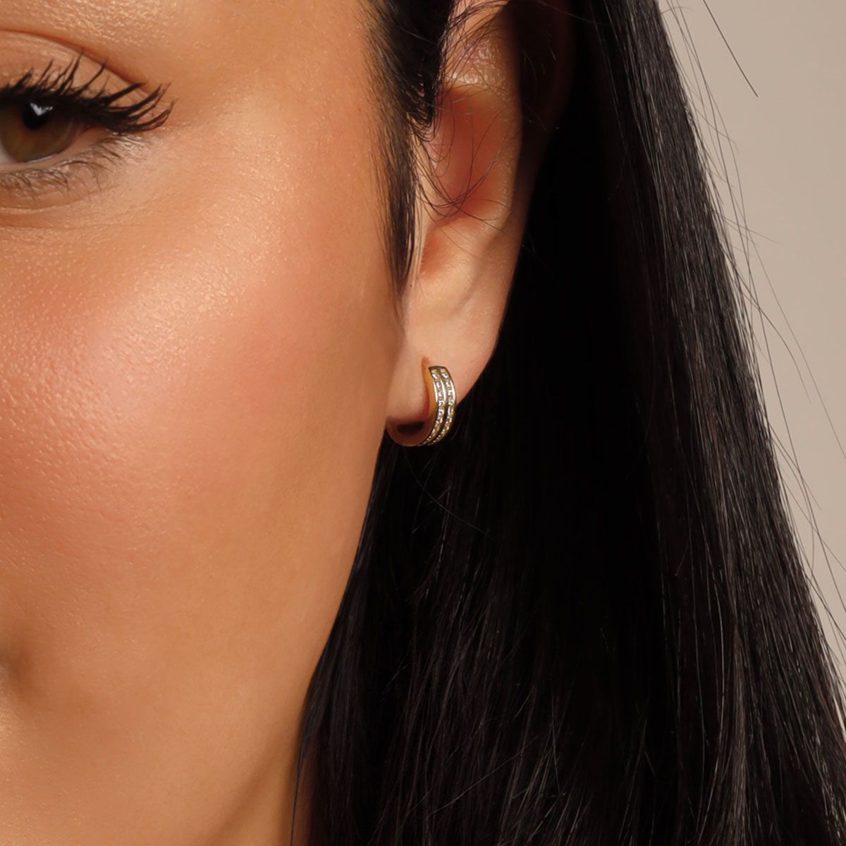 Boucles d'oreilles or jaune et oxydes de zirconium "Audace" Boucles d'oreilles "Luminescence" Or jaune