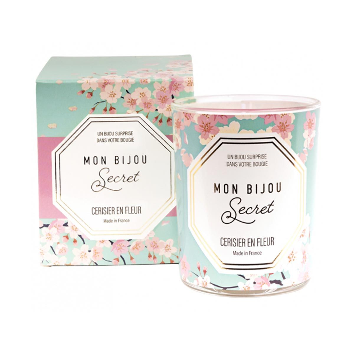 Bougie Bijou Collier doré - Parfum Cerisier - 40h Bougie bijou CERISIER Collier doré