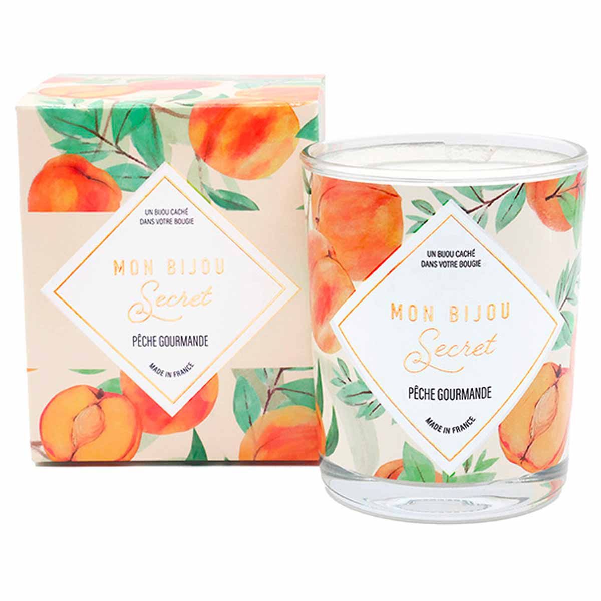 Bougie Bijou Bracelet argenté - Parfum Pêche gourmande - 40h Bougie Bijou PECHE GOURMANDE Bracelet argenté