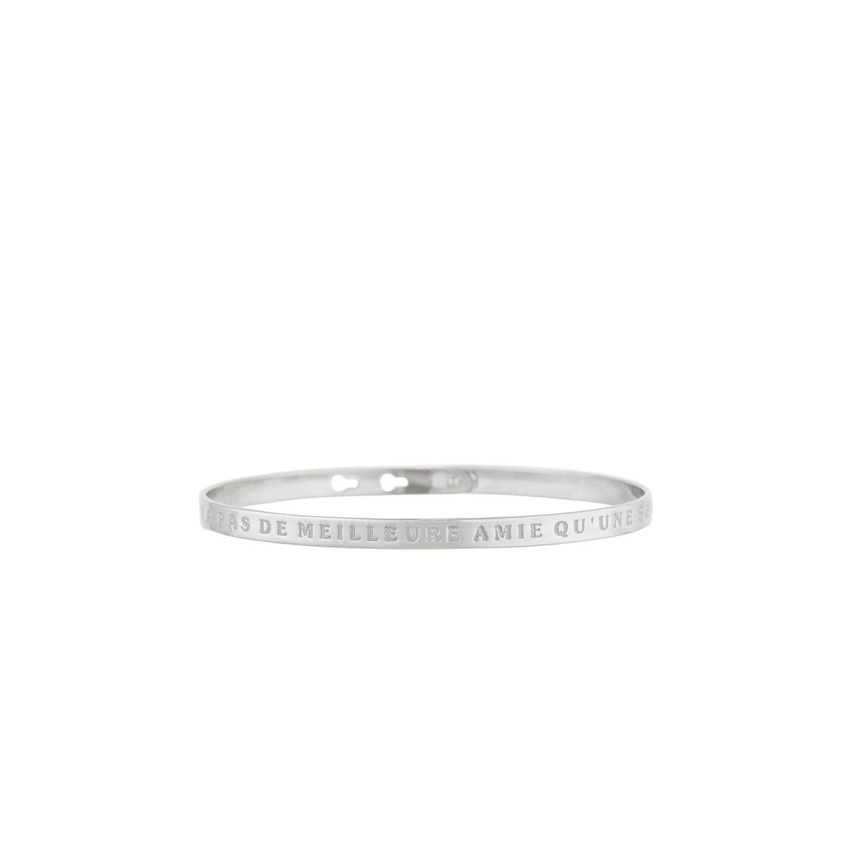 Bracelet IL N'Y A PAS DE MEILLEURE AMIE QU'UNE SŒUR Bracelet à message "Il n'y a Pas de Meilleure Amie Qu'Une Sœur" Laiton argenté