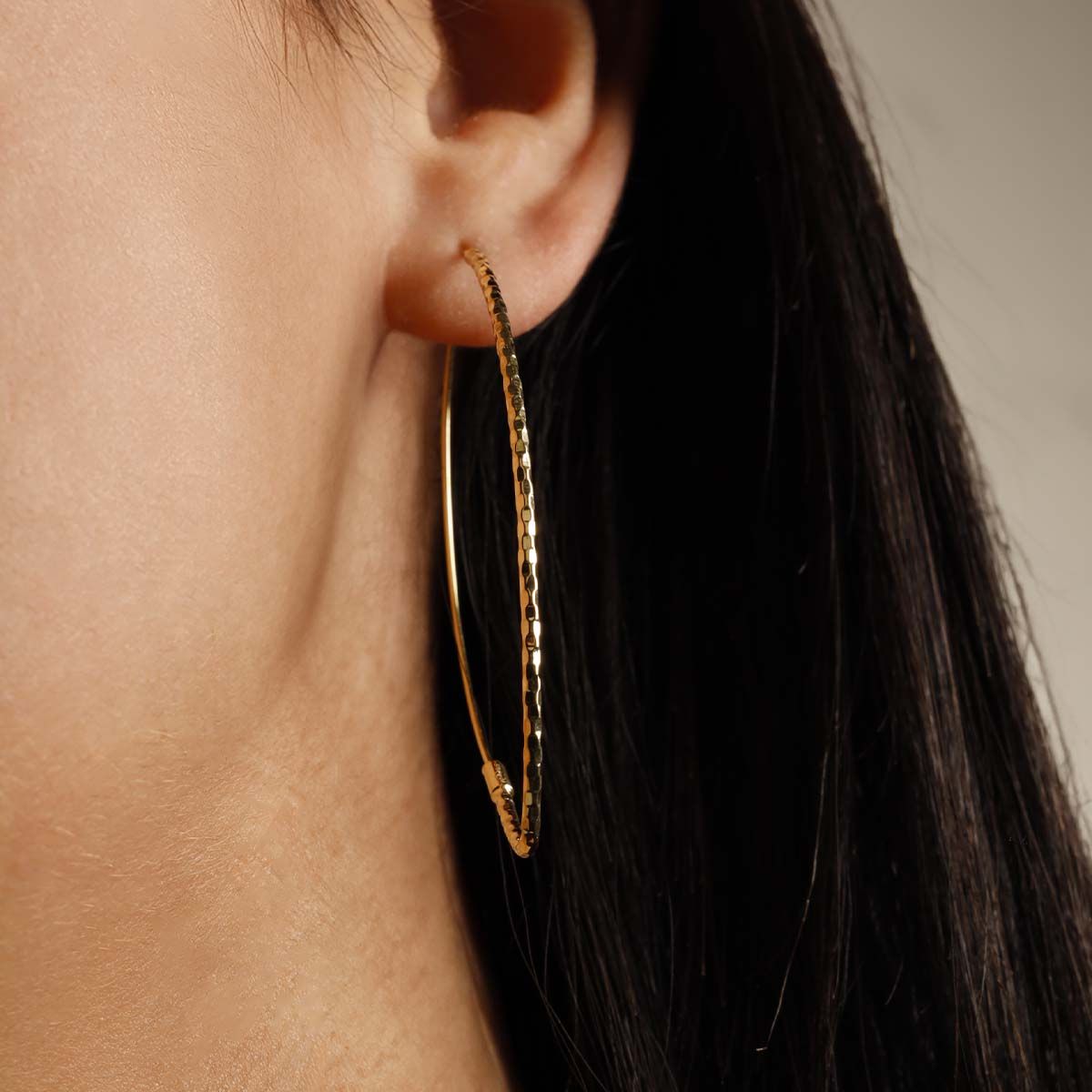 Boucles d'oreilles Créoles Goutte Or jaune Boucles d'oreilles "Fraternité" Or jaune
