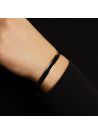 Bracelet jonc "TORONTO" Émail noir finition dorée