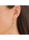 Boucles d'oreilles Rosefield "Emerald Dotted Theader Earrings Gold" Acier doré- JEETG-J722