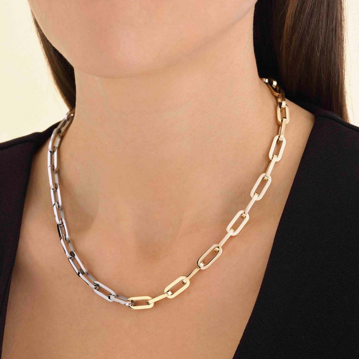 Collier Rosefield "Duotone Chain Necklace Gold" Acier doré  - JNDCG-J707