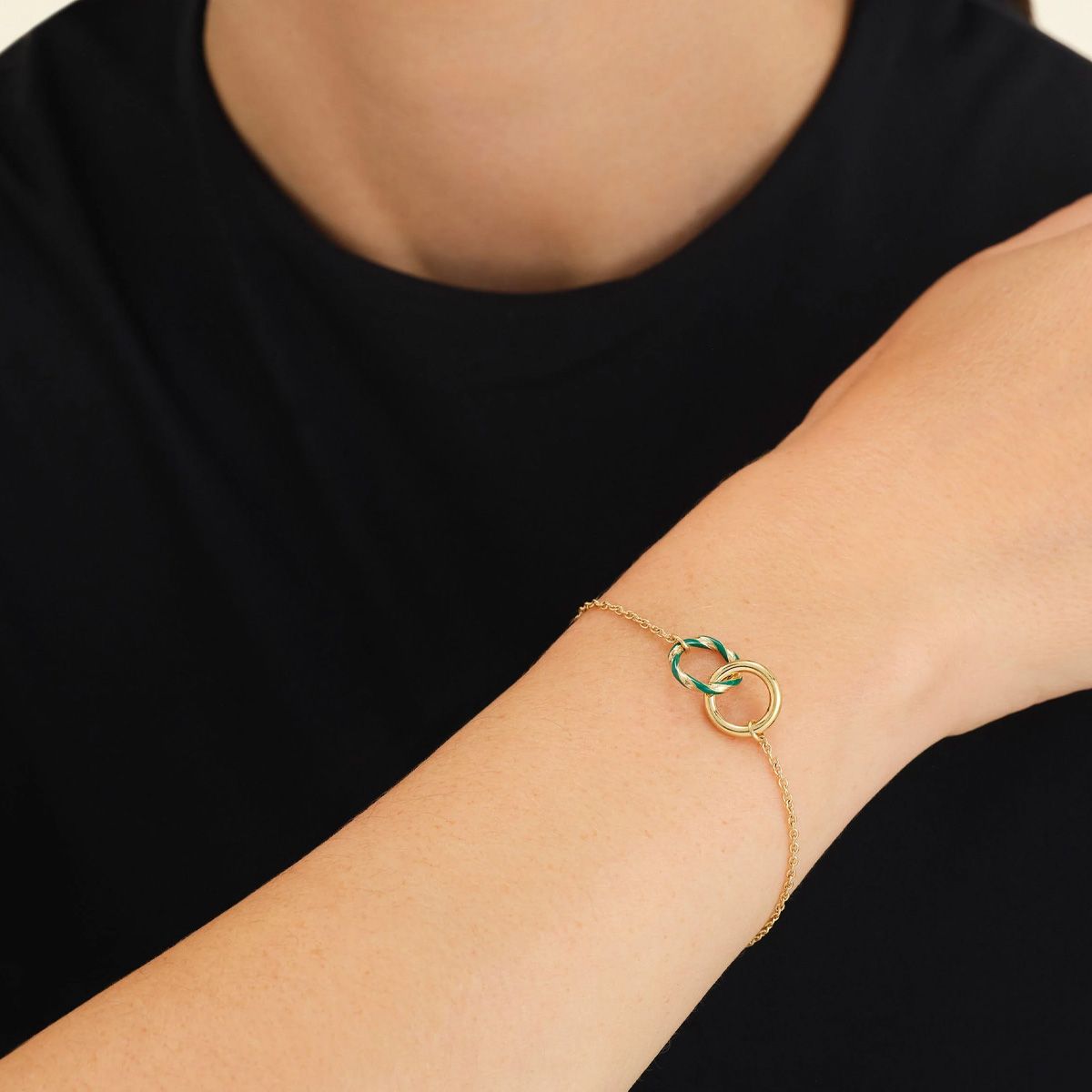 Bracelet Rosefield "Emerald Duo Bracelet Gold" Acier doré- JBEDG-J715 Bracelet Rosefield "Emerald Duo Bracelet Gold" Acier doré - JBEDG-J715