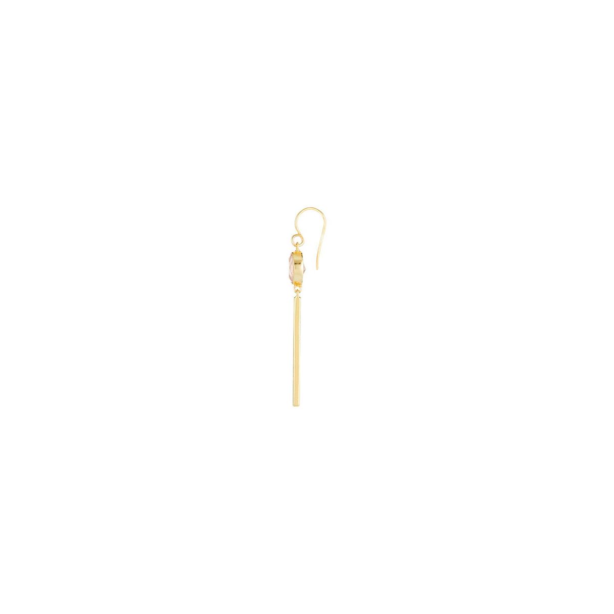 Boucles d'oreilles "Poalarisé" Quartz rose Laiton doré