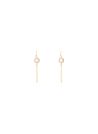 Boucles d'oreilles laiton doré montées d'un quartz rose "Solange"