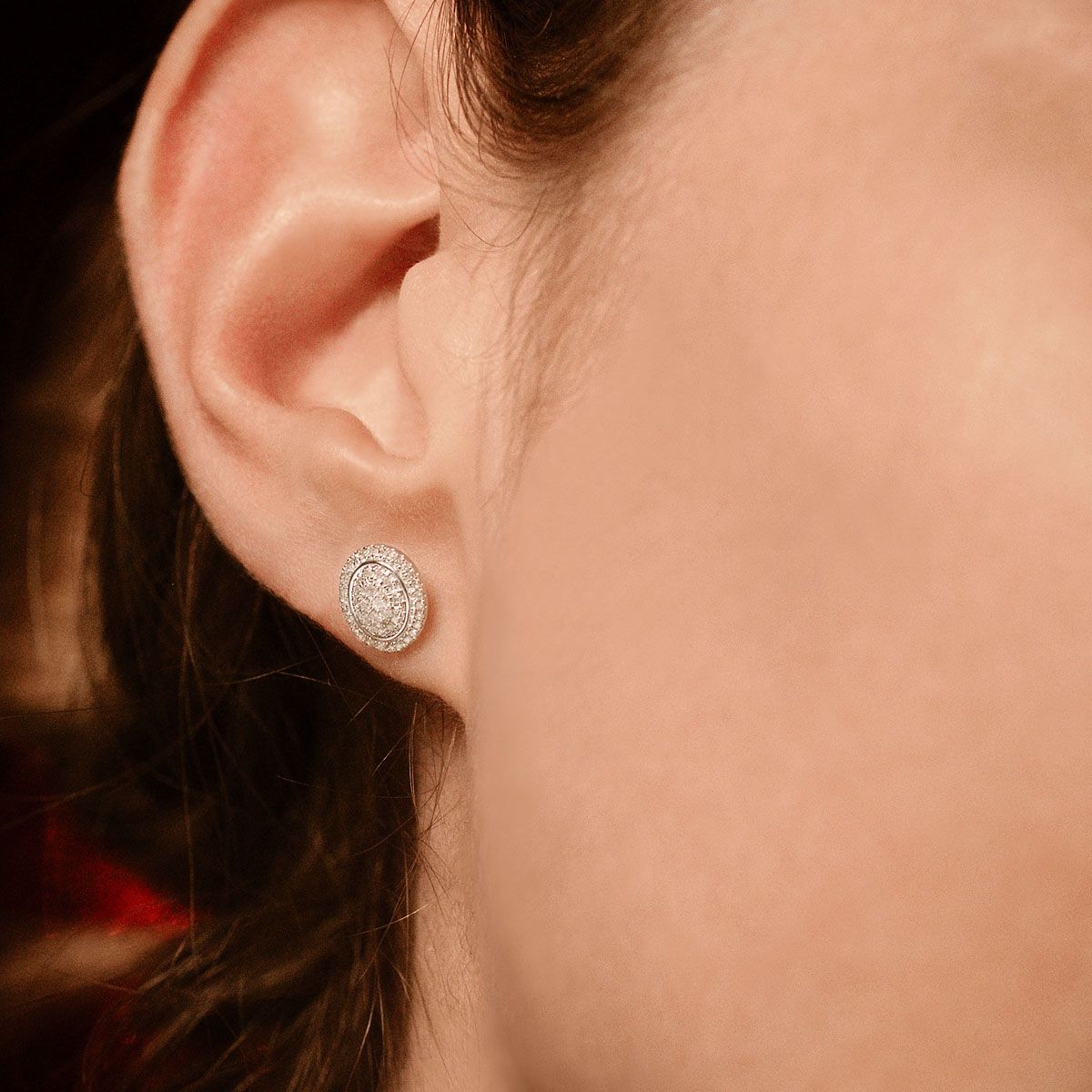 Boucles d'oreilles Or Blanc et Diamant Boucles d'oreilles "Mélinda" Or blanc et Diamant