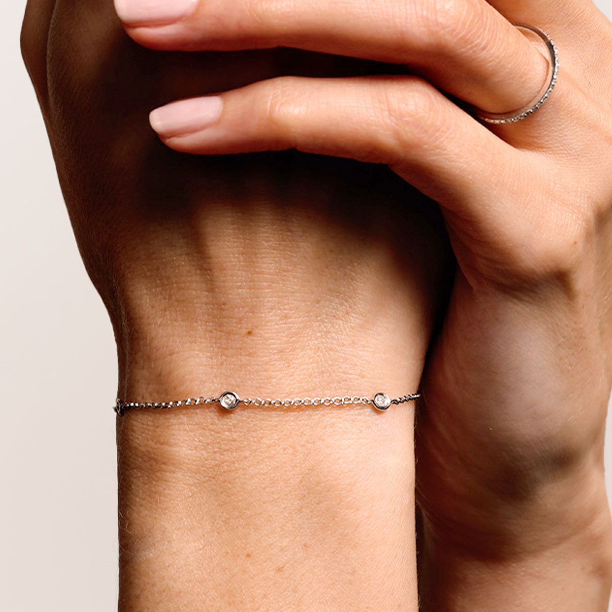 Bracelet Or Blanc et Diamant Bracelet "Rayonnant" Or blanc et Diamant