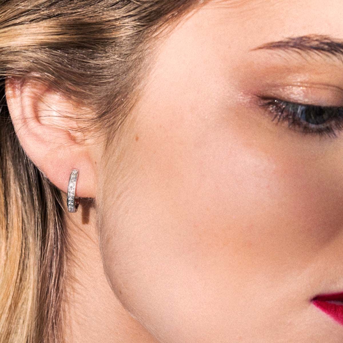 Boucles d'oreilles Or Blanc et Diamant Boucles d'oreilles "Nora" Or blanc et Diamant