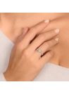 Bague "Solitaire Royal" Or blanc et Diamants