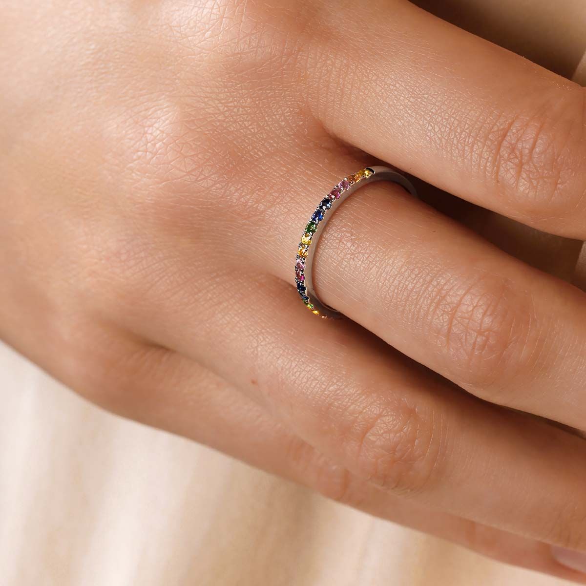 Bague "Colorful love" Or Blanc Bague "Douceur Majestueuse" Or blanc et Saphir
