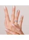 Bague "Majestueuse" Or Blanc et Zirconium