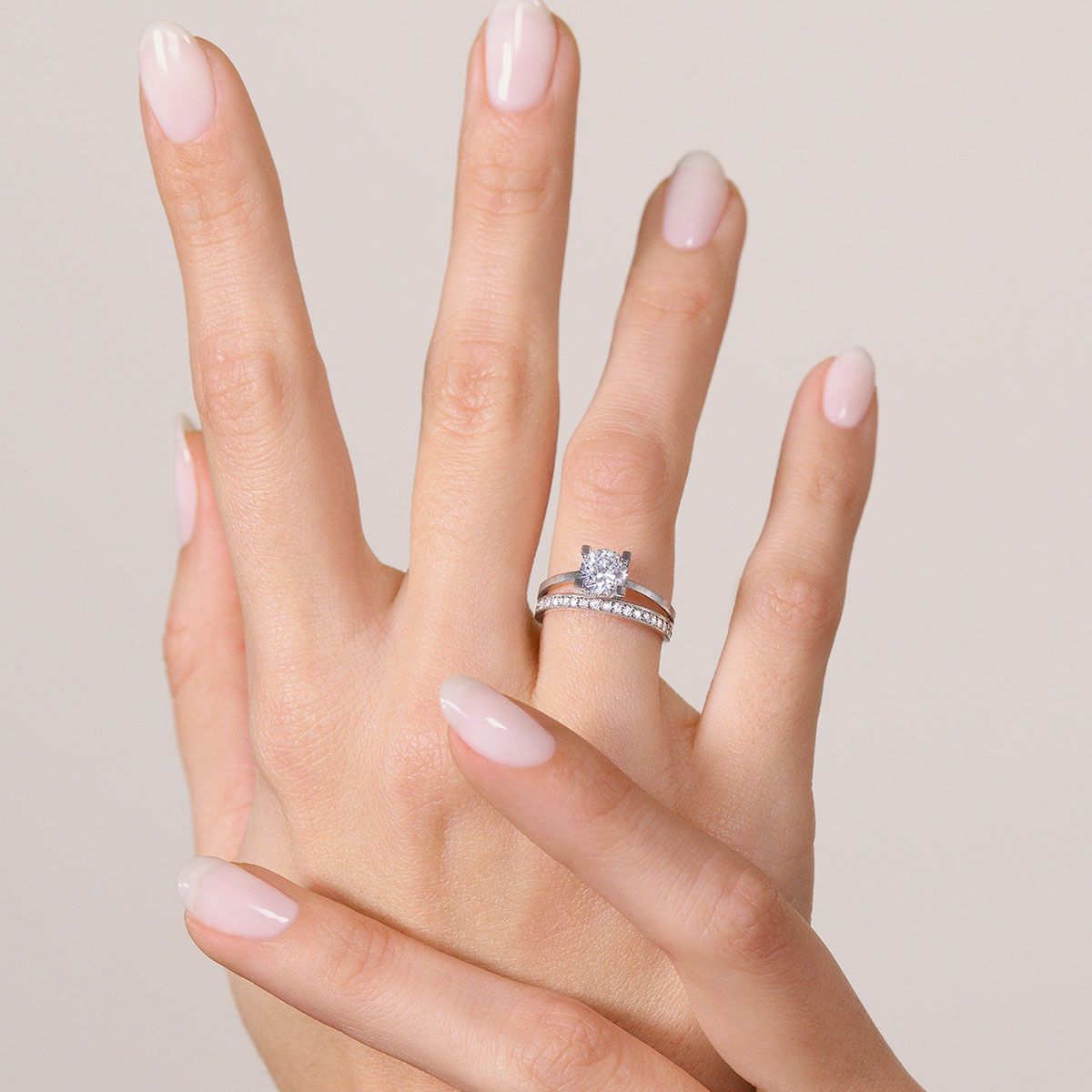 Bague "Majestueuse" Or Blanc et Zirconium Bague "Rêverie" Or blanc