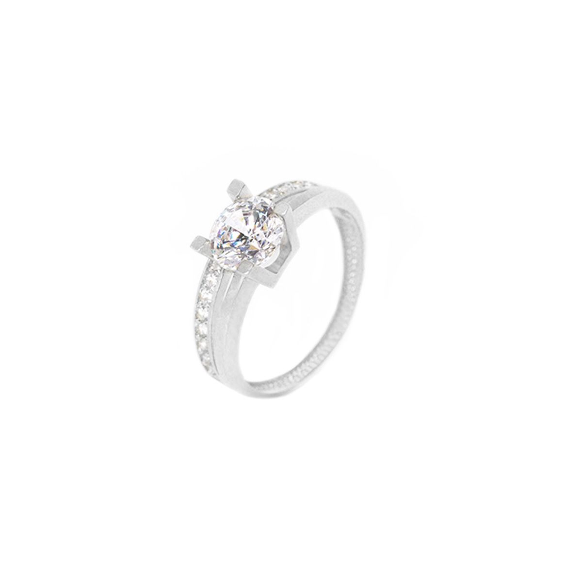 Bague "Majestueuse" Or Blanc et Zirconium Bague "Rêverie" Or blanc