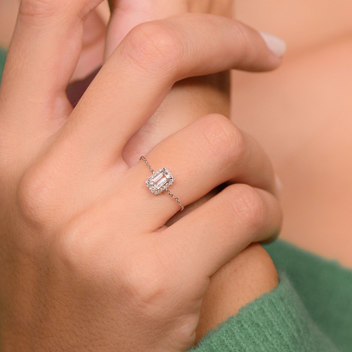 Bague Chaine "Neya" Or et Diamants Bague Chaine "Neya" Or et Diamants
