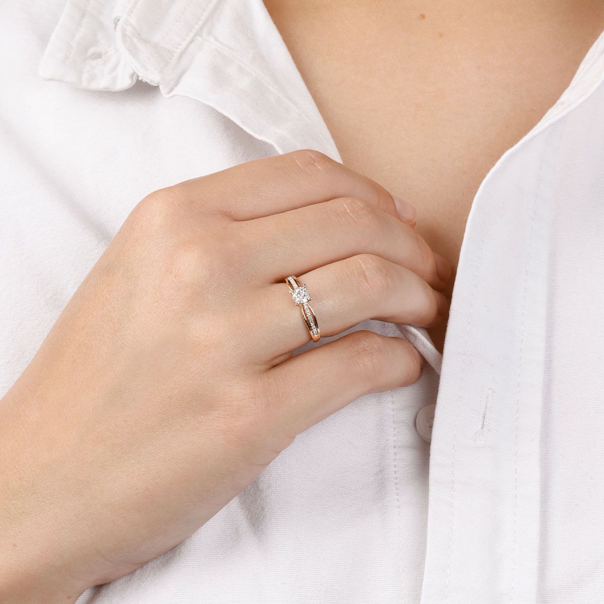 Bague " Eliane" Or jaune et Diamant