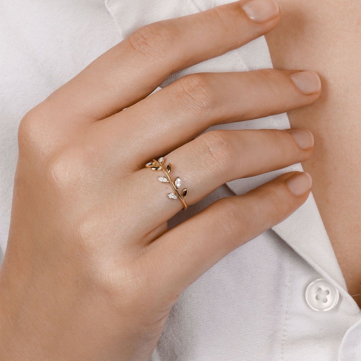 Bague "Yilana" Or jaune et Diamants
