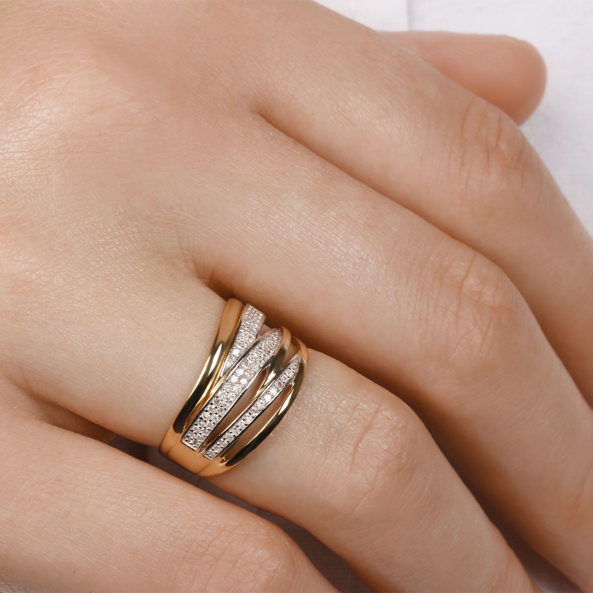 Bague "Sybille" Or jaune et Diamant