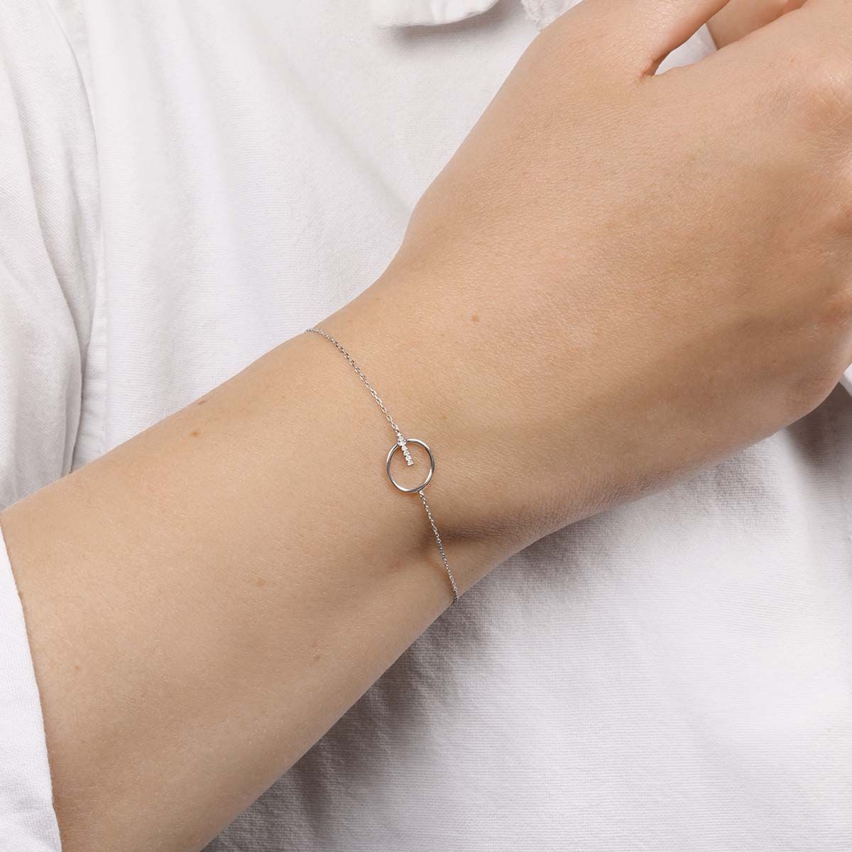Bracelet Or Blanc et Diamant Bracelet "Salutaire" Or blanc et Diamant