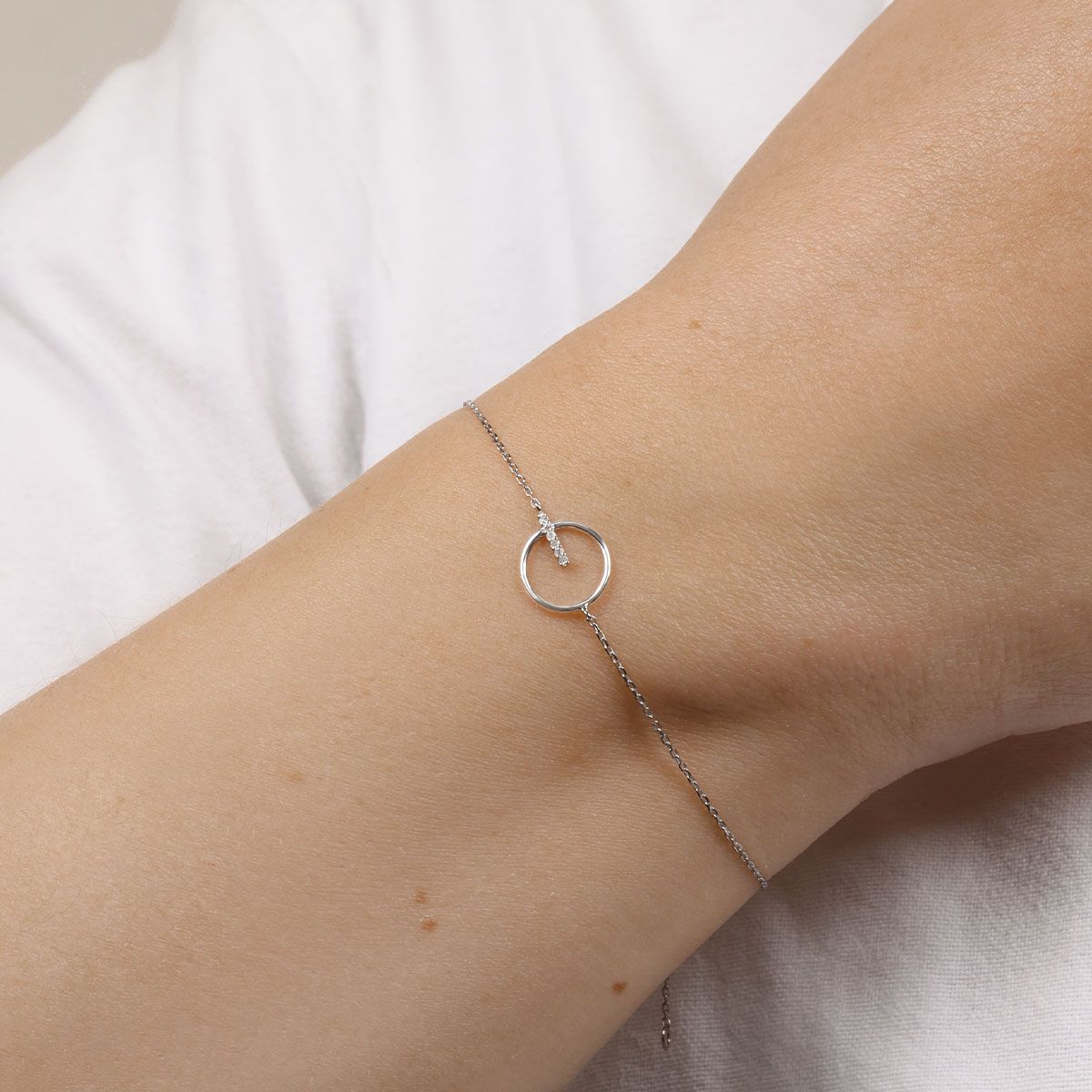 Bracelet Or Blanc et Diamant Bracelet "Salutaire" Or blanc et Diamant