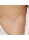 Pendentif Or blanc 375/1000 et zirconium