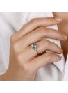 Bague "Espoir" Or Jaune, Topaze et Zirconium
