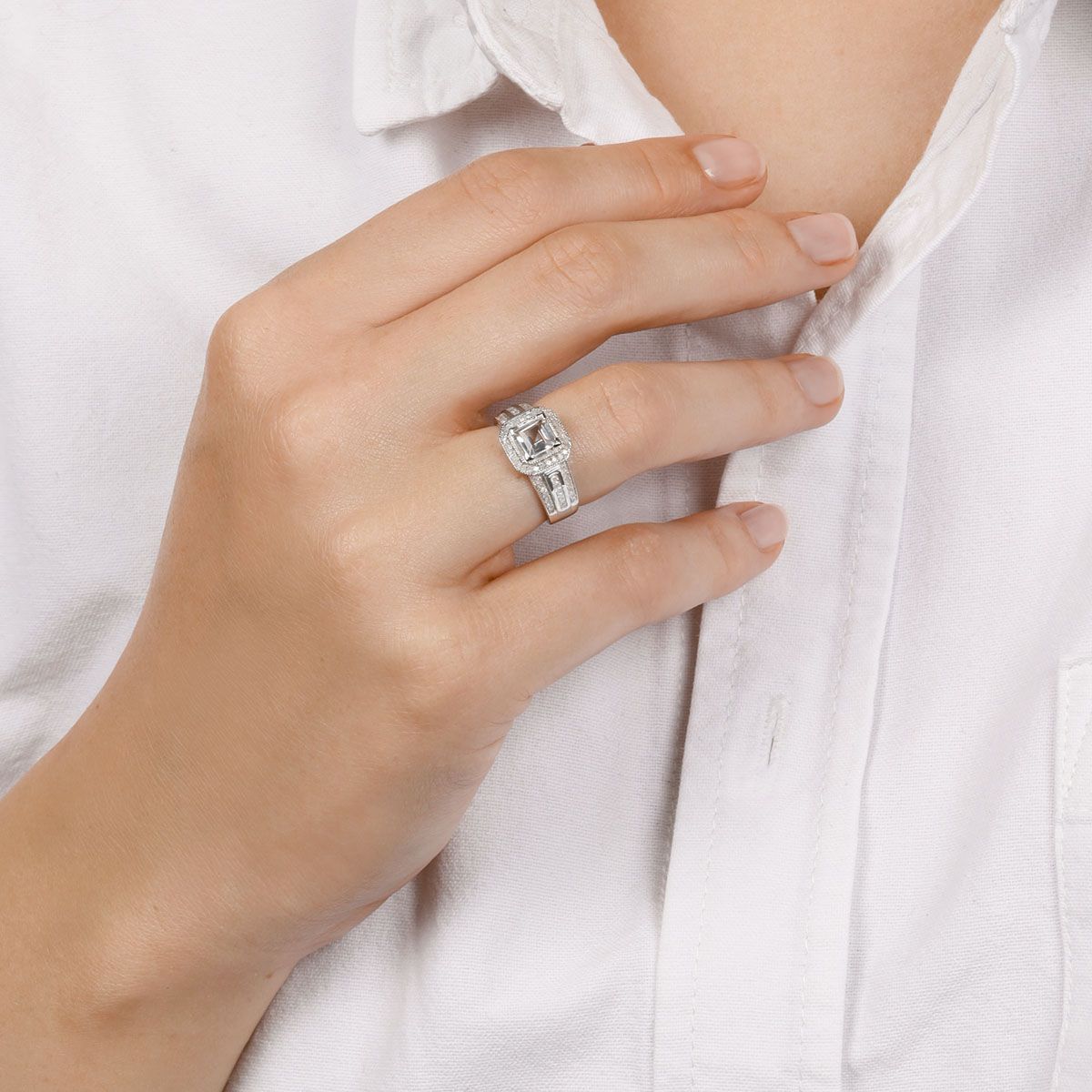 Bague "Remban" Or, Topaze et Diamants Bague "Iseult" Or blanc et Topaze