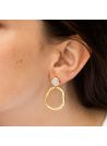Boucles d'oreilles dorées et rainbow